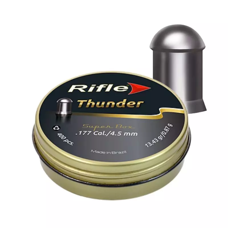 Boîte dorée Rifle Thunder .177 de 400 plombs et plomb cylindrique à tête arrondie