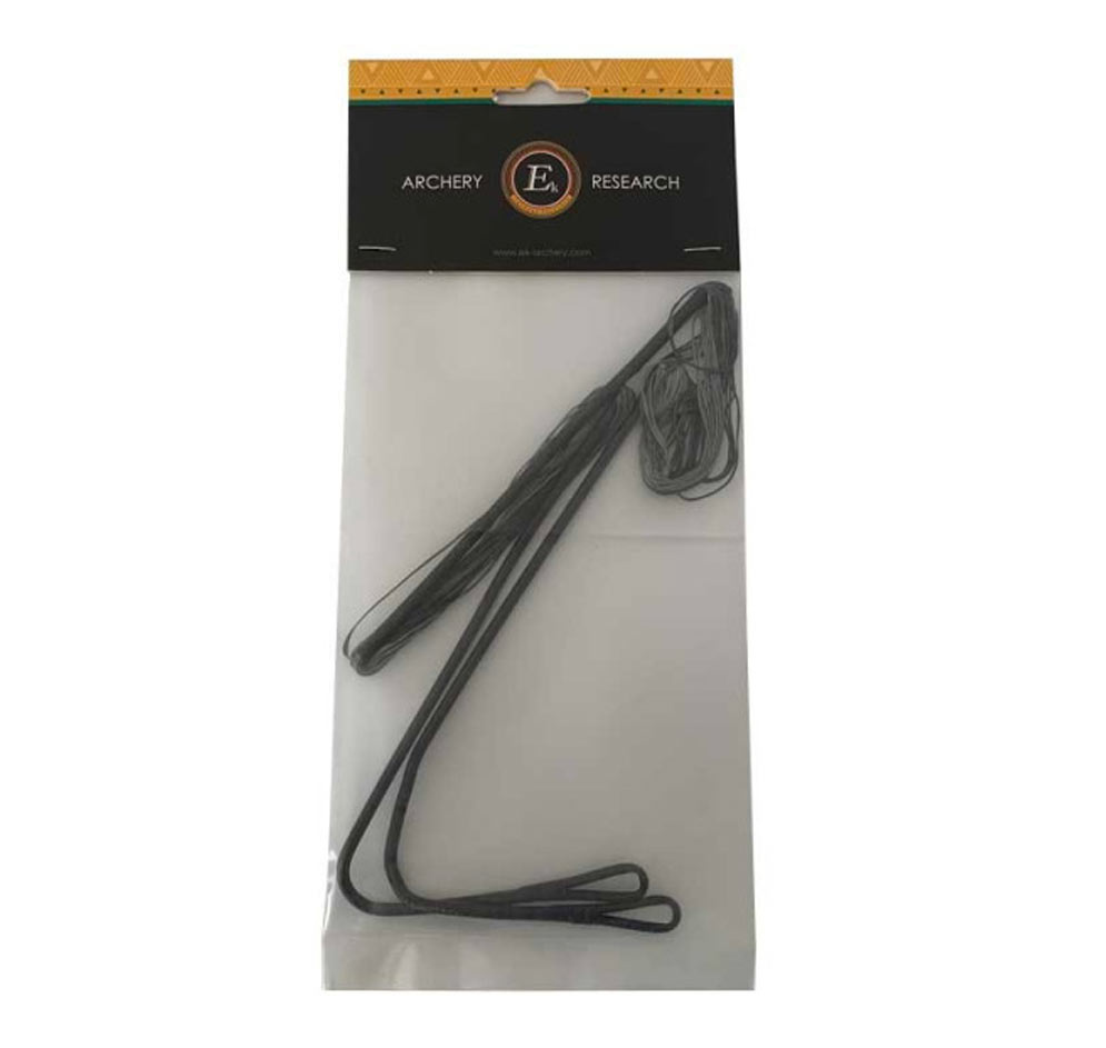Corde noire dans son sachet transparent à cavalier EK Archery Research