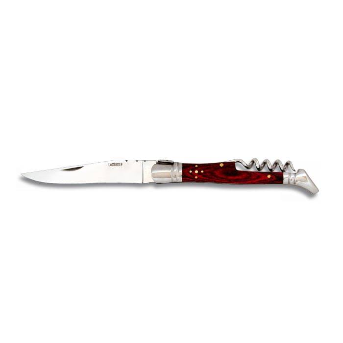 Couteau pliant Laguiole 9 cm rouge avec tire bouchon
