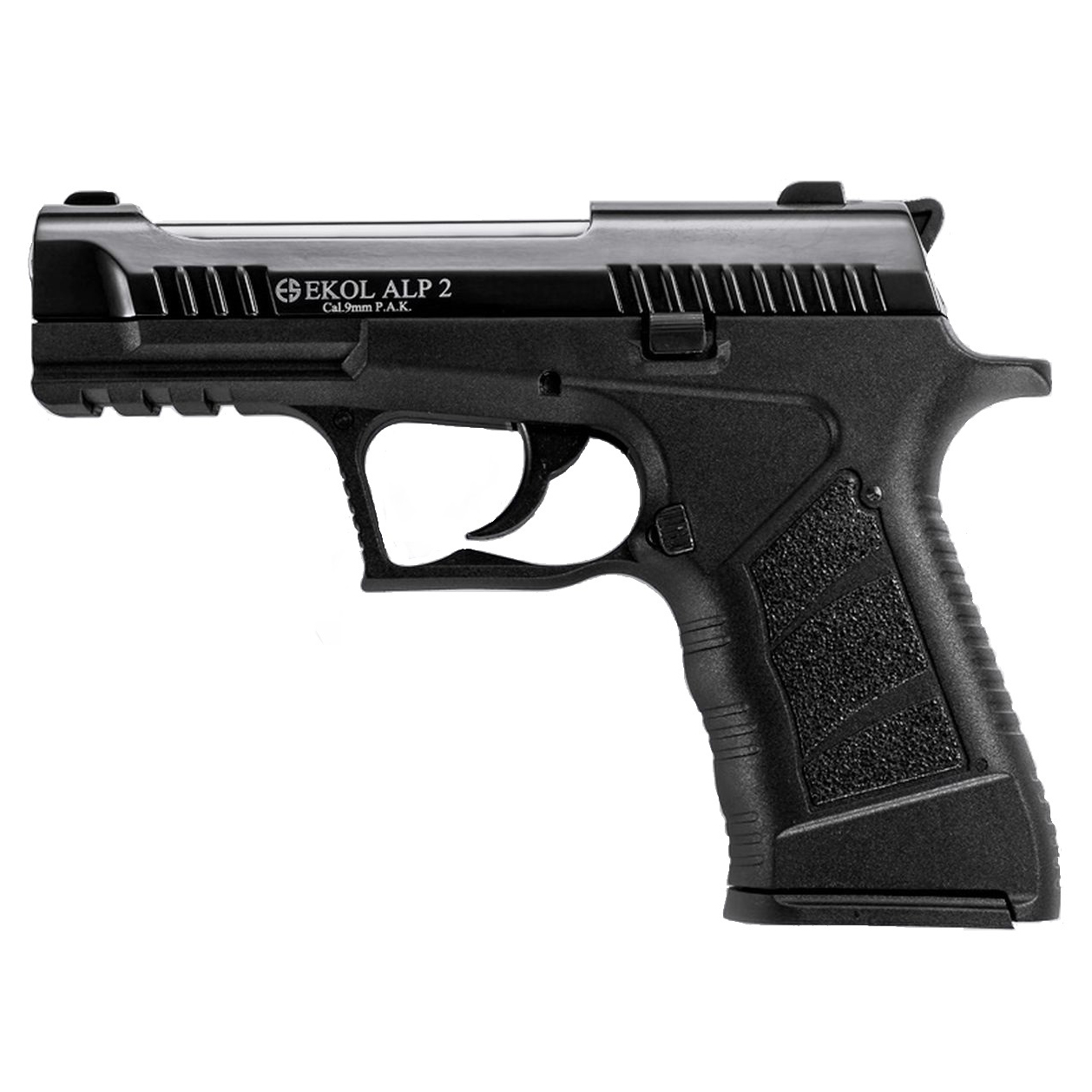 Pistolet de défense EKOL ALP2 type GLOCK noir et chrome calibre 9mm