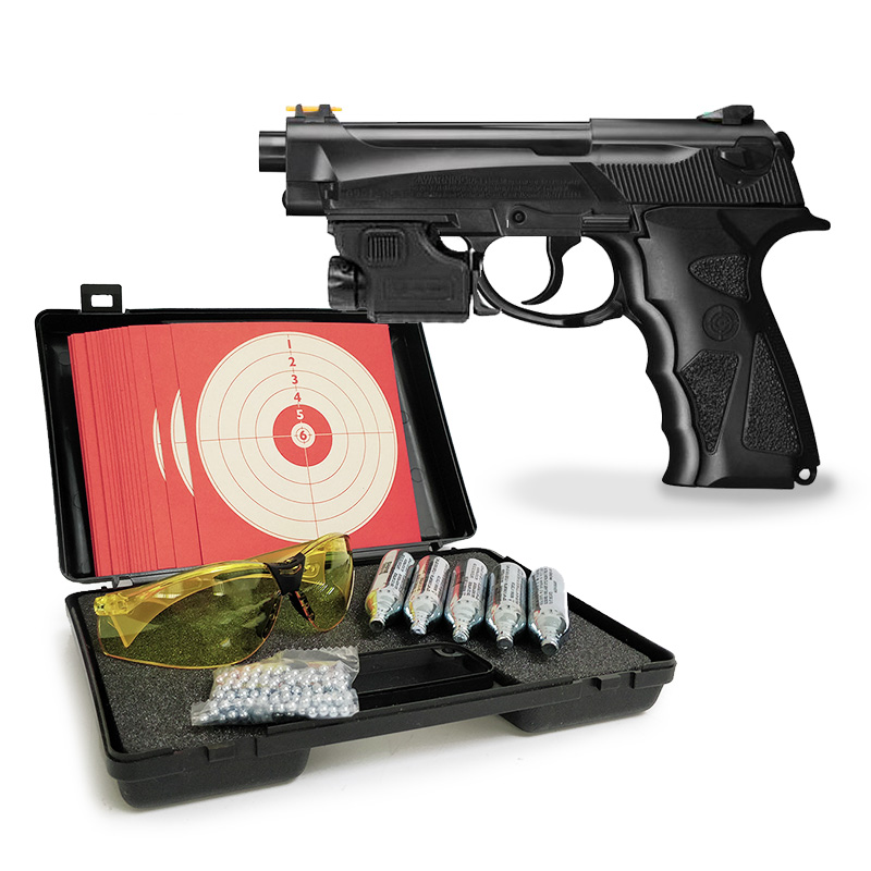 Kit Pistolet co2 TACC31 CROSMAN calibre Bille acier 4.5mm + LASER