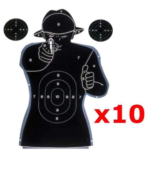 10 cibles silhouette police 71 x 51 cm