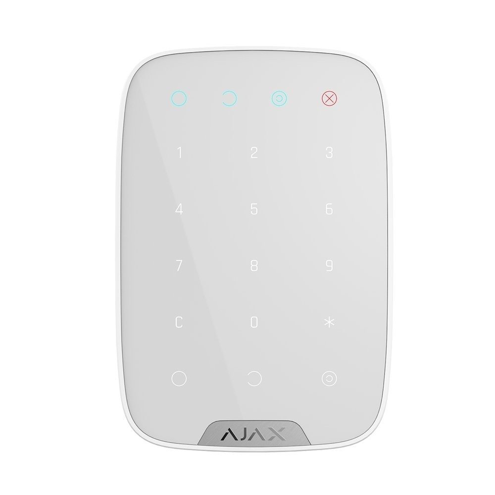 Clavier digicode tactile blanc sans fil pour alarme HUB Ajax