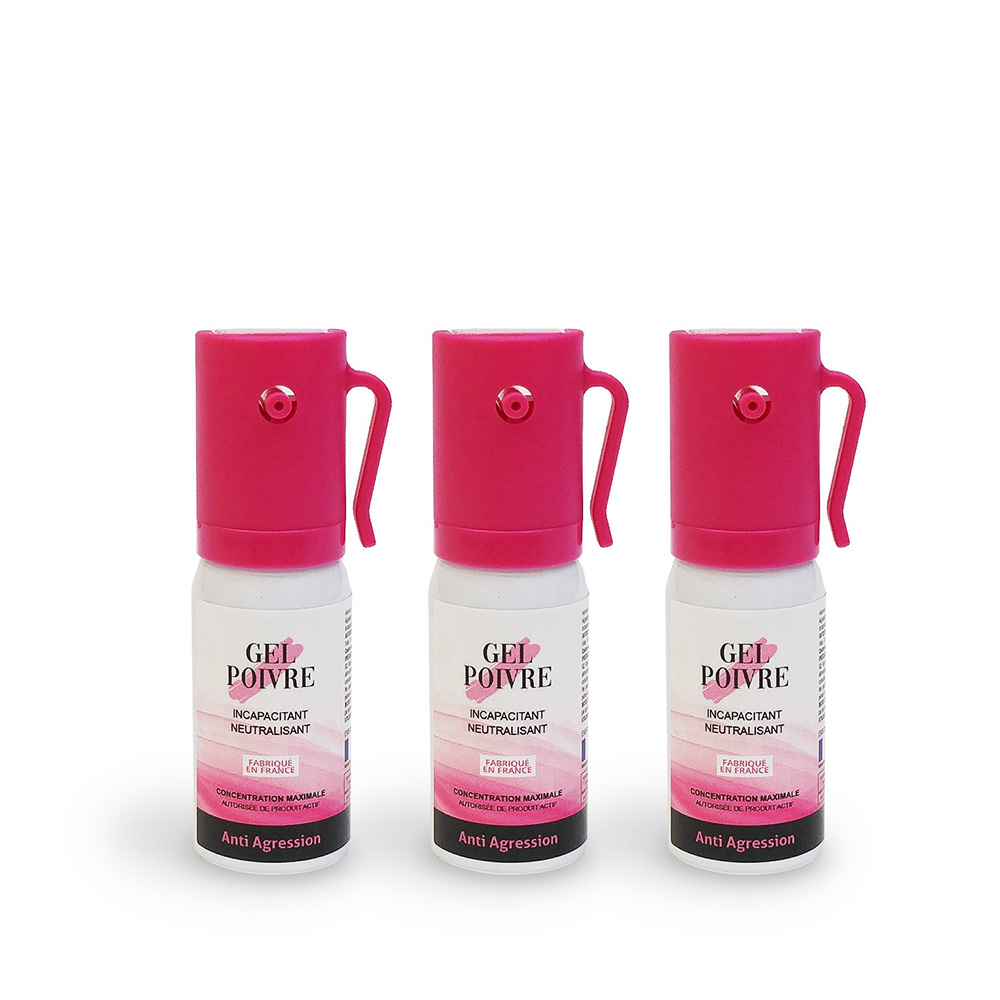 Mini bombe lacrymogène gel poivre rose 17 ml - securicount