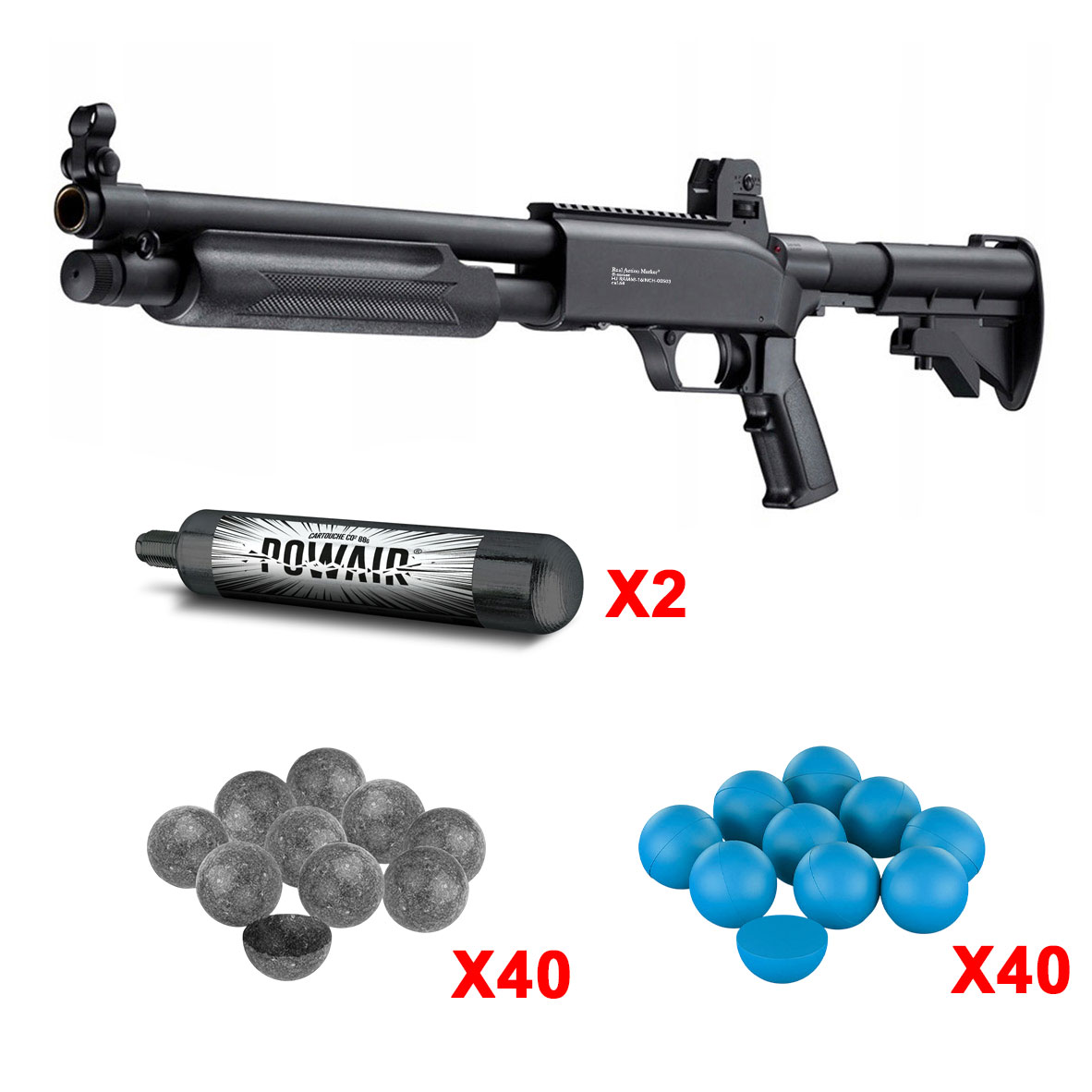 Pack-Fusil-à-pompe-de-défense-SG68-CO2--88g-14-pouces-cal.68---16-joules-1