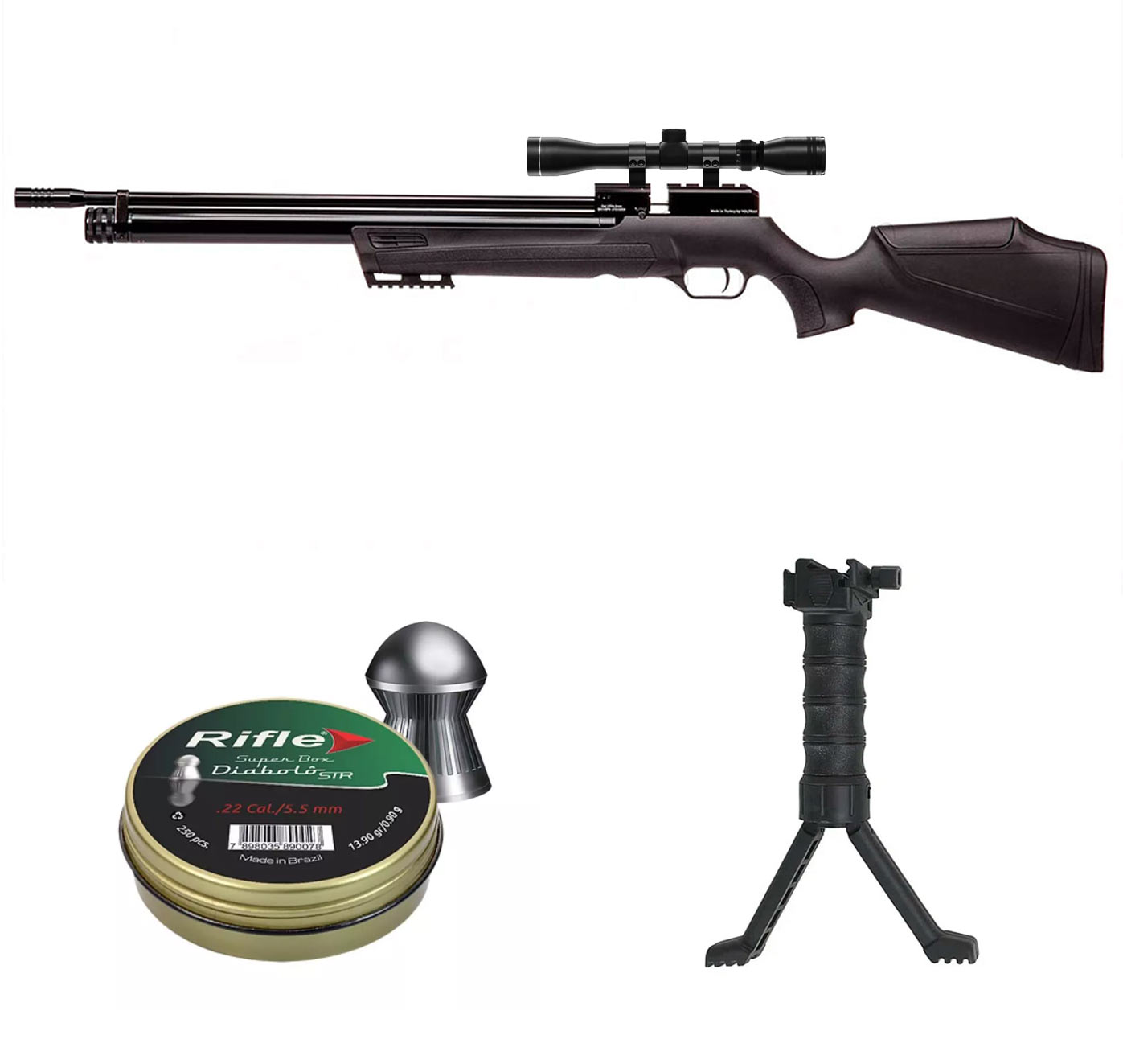 Pack-Carabine-PCP-EKOL-P-1550H-Black-cal.-5,5mm-19-joules-+-Lunette-3-9x40-