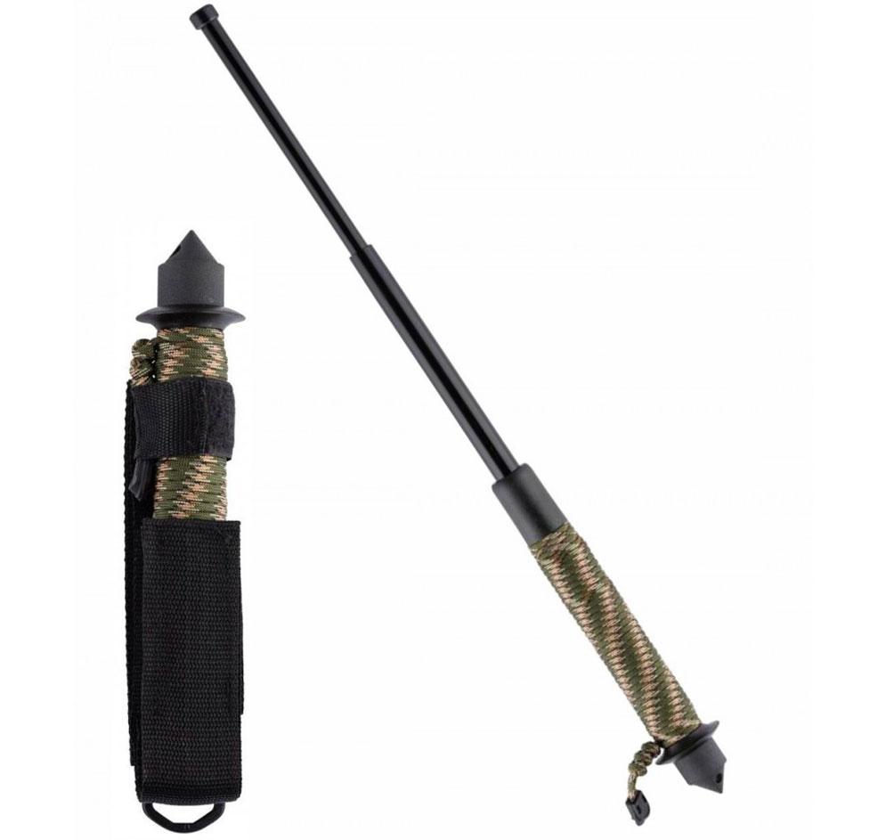 Matraque---Bâton-télescopique-Acier-Trempé-66-cm-avec-Manche-Paracorde-+-Embout-Brise-vitre-et-Etui-Ceinture-Nylon-6