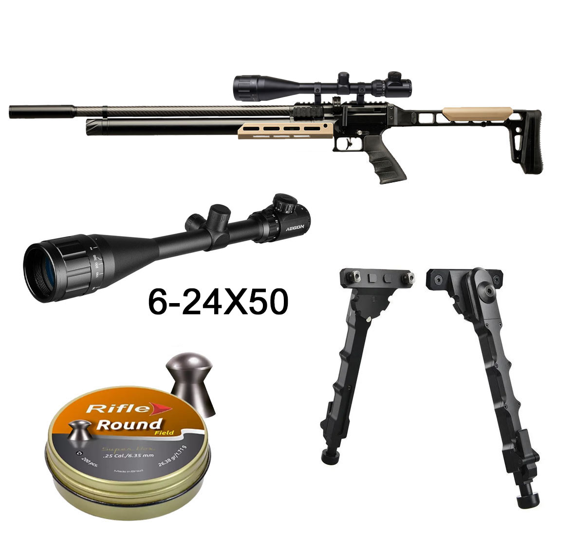 Carabine-Snowpeak-Mercury---AP1000-PCP-cal.-5.5mm-19.9-joules-+-lunette-de-tir-6-24x50-3