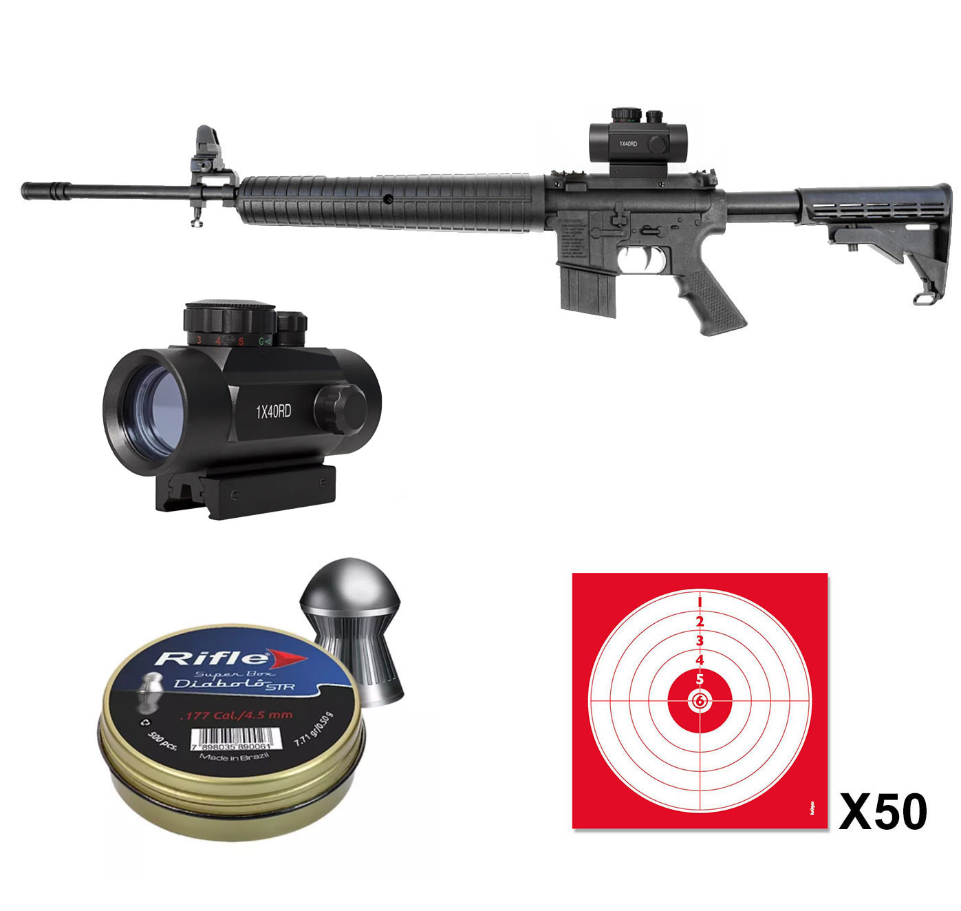 Pack-Carabine-ML-450-(type-M16)-EKOL-Black-gas-piston-cal.-4,5mm-+-Viseur-Point-rouge-Red-Dot-1