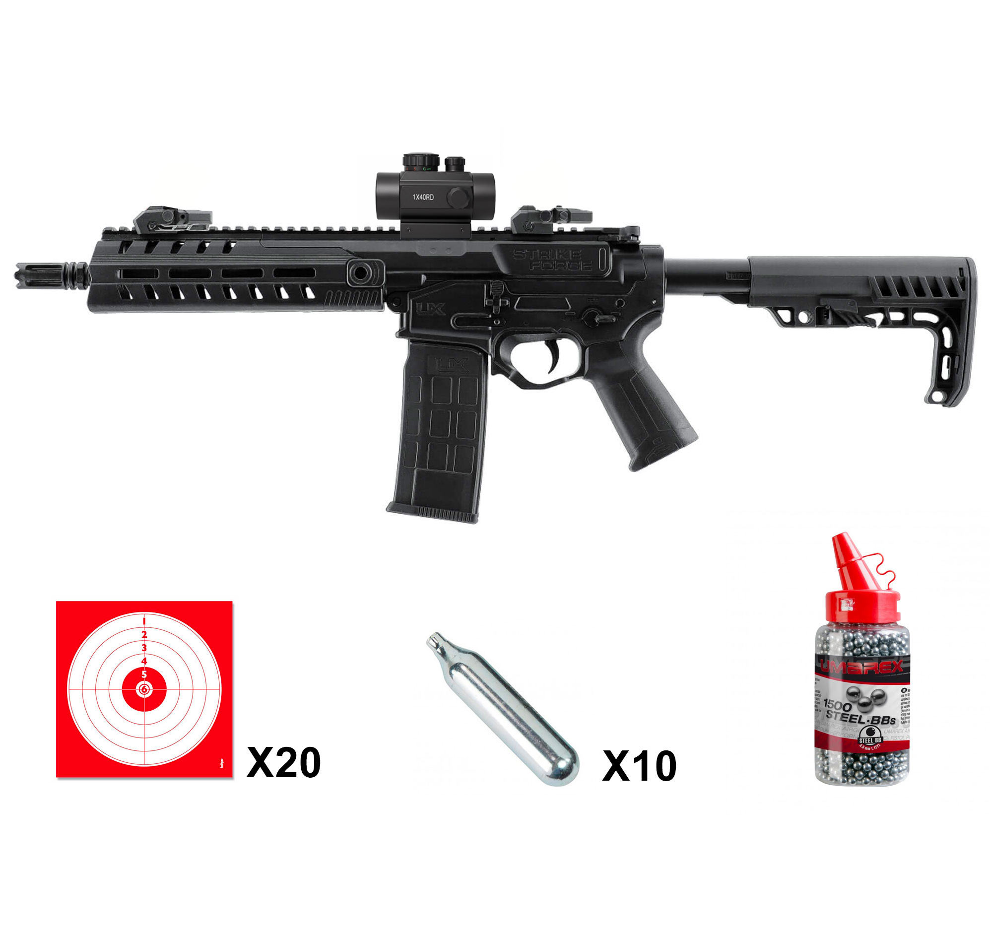 Carabine-Strike-Force-Umarex-BBs-Noir-cal.-4,5mm-Semi-auto---full-auto-+-Point-rouge-'Red-Dot'--1