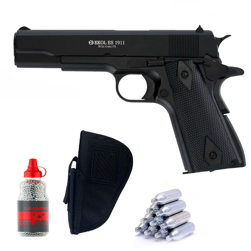 Pistolet-Ekol-ES-1911-Noir-Mat-CO2-cal.-4.5mm-BBS-+-Holster-1