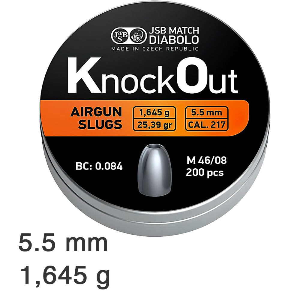 200-Plombs-Knock-Out-Slugs-JSB-Diabolo-cal.-5,5-mm-1,645-g-1