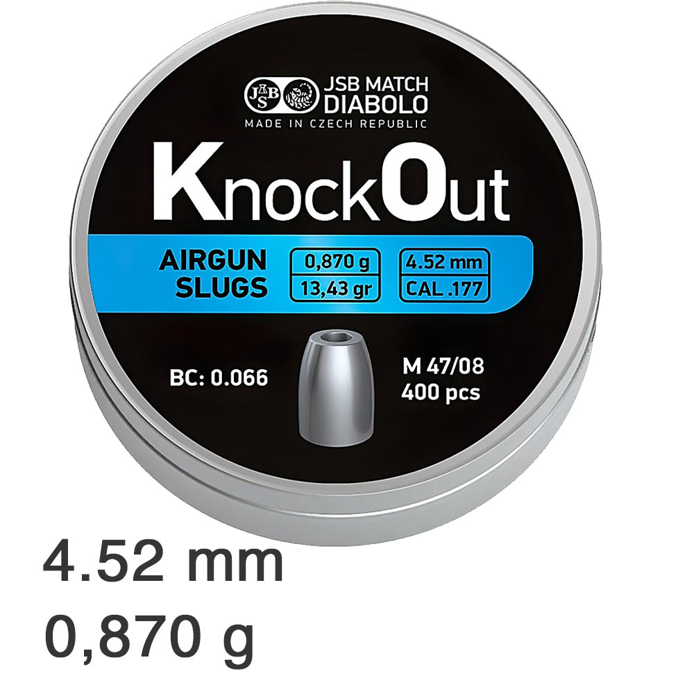 400-Plombs-Knock-Out-Slugs-JSB-Diabolo-cal.-4.52mm-0,870-g-1
