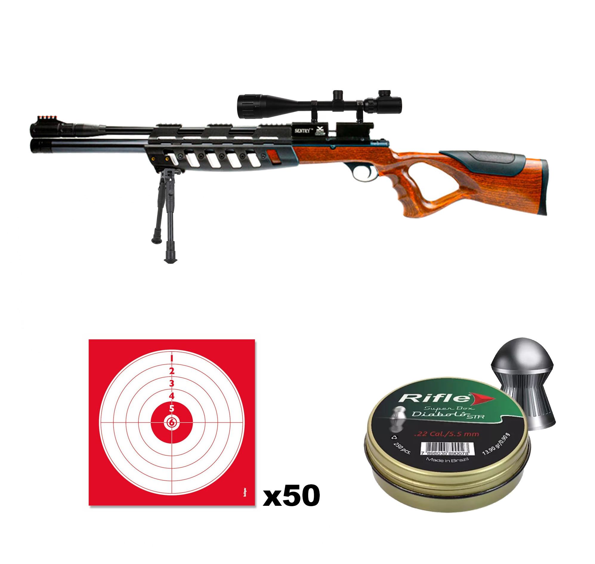 Pack-Carabine-JTS-Sentry-Xisico-HC-PCP-cal.-5.5mm-19.9-joules-+-lunette-de-tir-6-24x50-et-bipied-