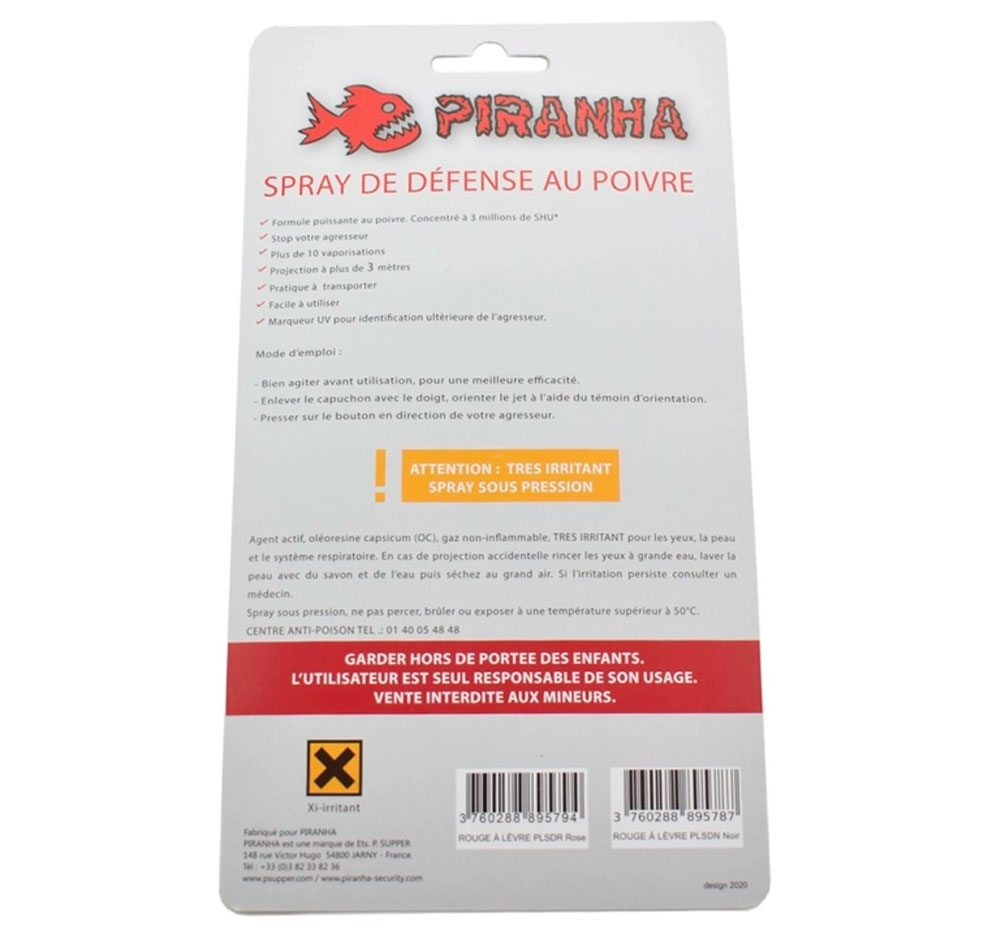 Aérosol-de-défense-Lipstick-Noir-au-poivre-Piranha-22ml-1