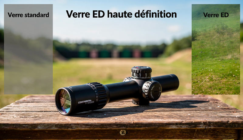 Lunette Continental x10 1-10x28 ED 34 mm RAR2 vue de profil