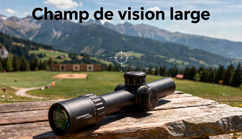 Lunette Continental x10 34 mm avec tourelles et finition noire mate