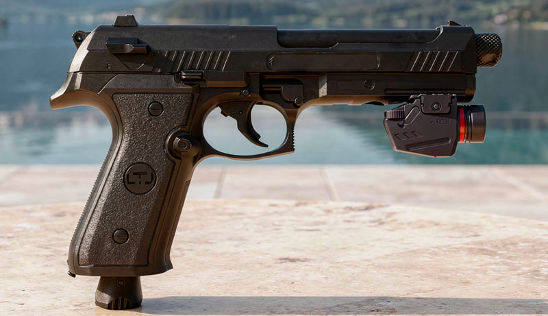 Vue détaillée du pistolet LTL Alfa Gen2 avec lampe laser