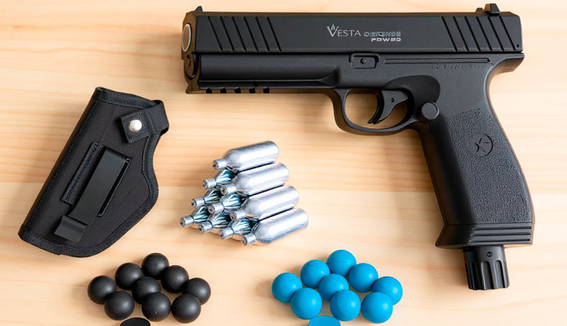 Pistolet caoutchouc Vesta Defense PDW50