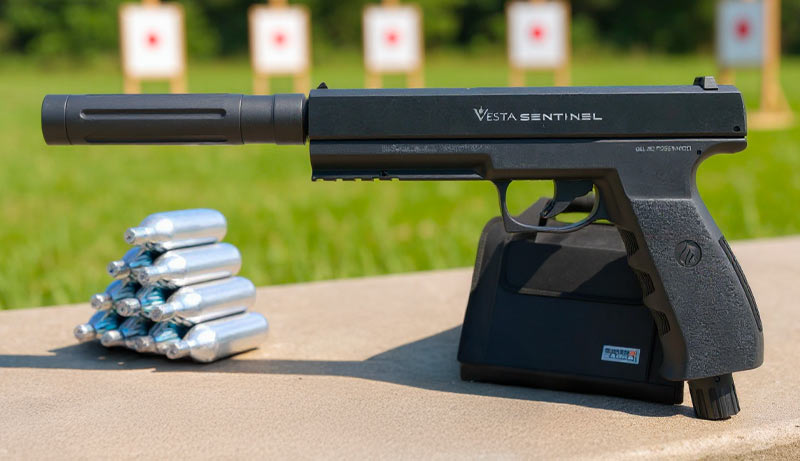 Structure et sécurité du pistolet Vesta Sentinel