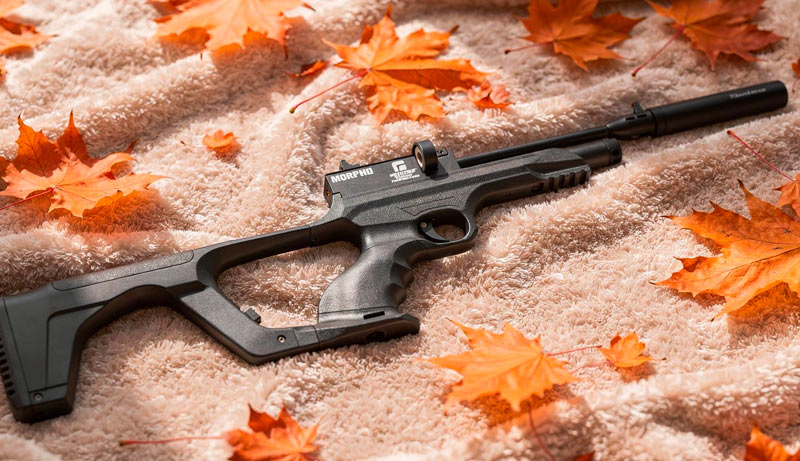 Pistolet Morpho Reximex avec crosse, visée fibre optique et canon rayé
