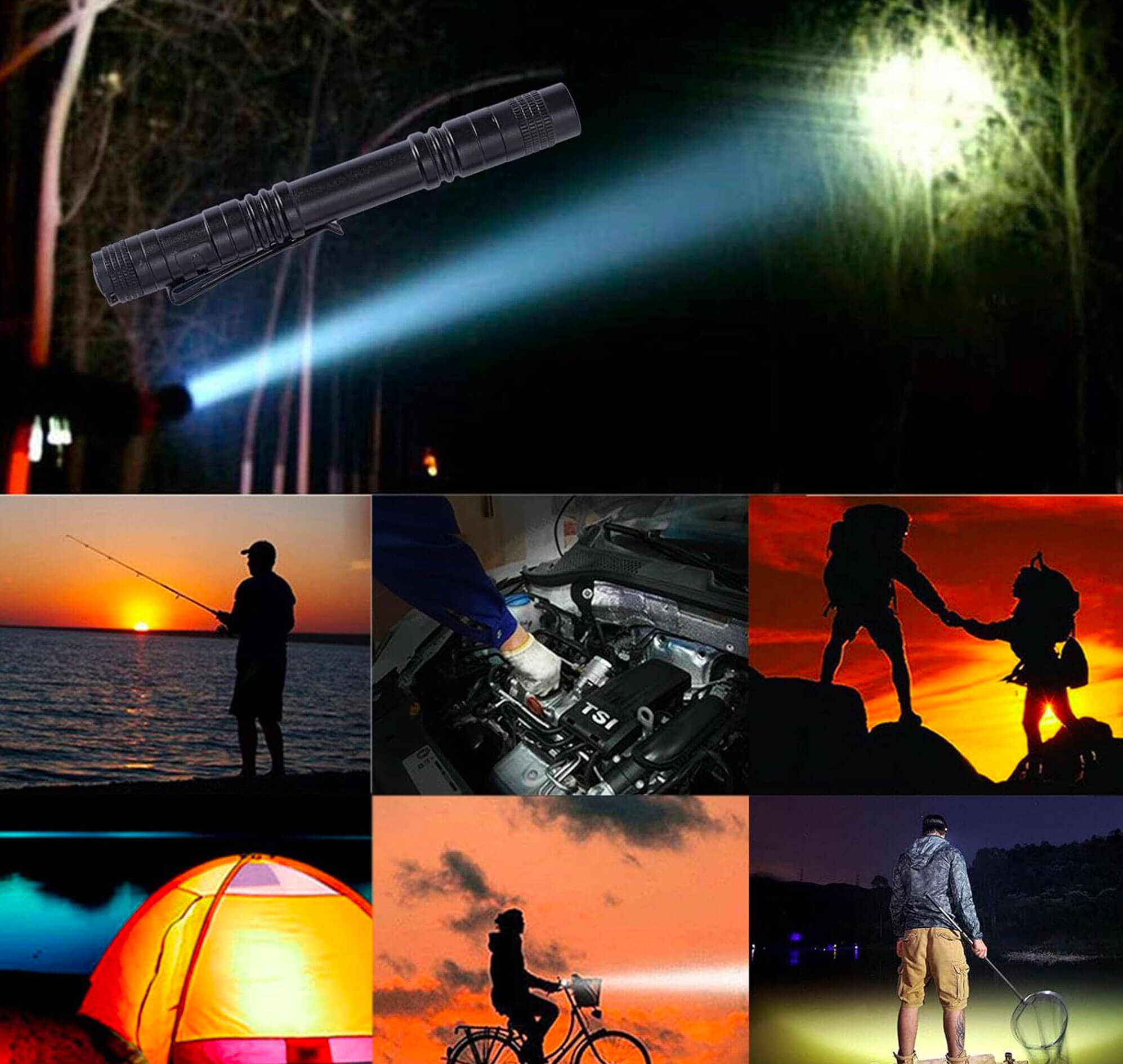 Stylo lampe torche compact avec clip de fixation