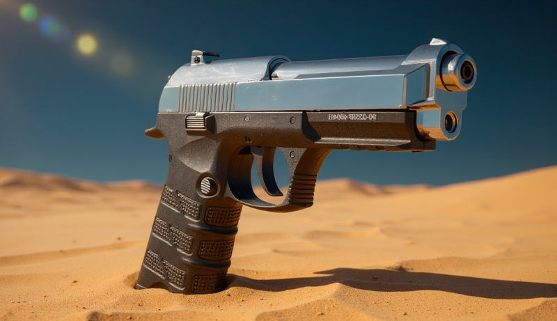 Pistolet Ekol ES P92B Shiny Chrome CO2 4.5mm vue générale