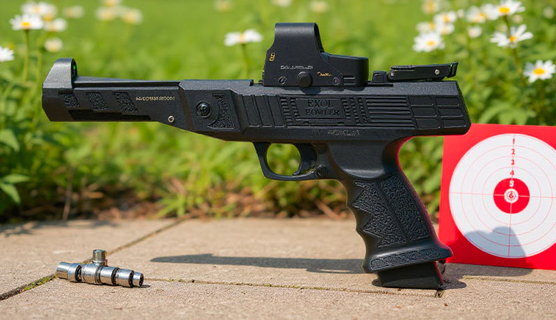 Détail du canon et système de sécurité du pistolet Ekol Fowler