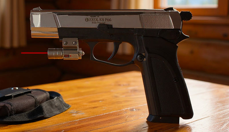 Finition chromée full métal et rail tactique du Ekol ES P66