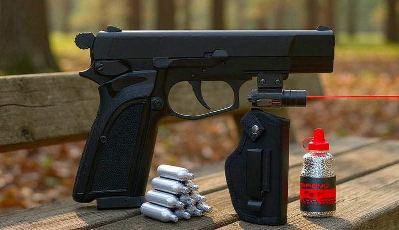 Vue latérale pistolet Ekol ES P66 avec rail Picatinny