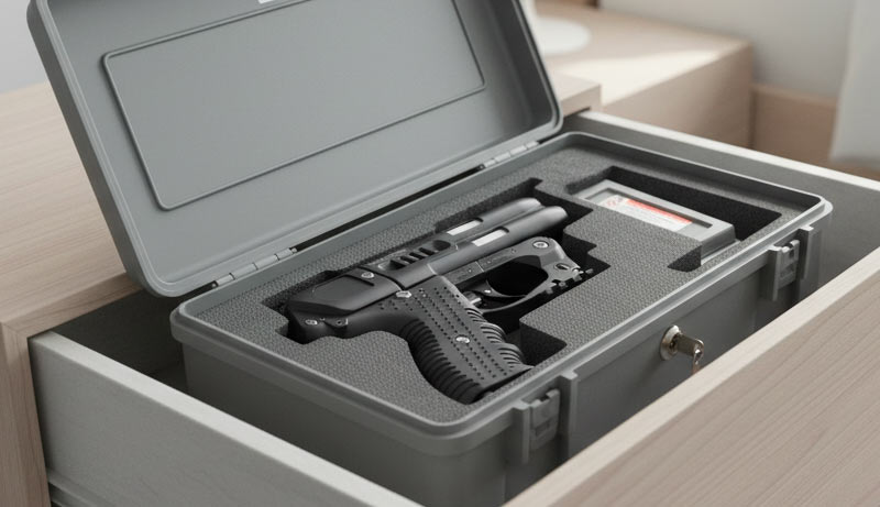 Stockage sécurisé pistolet lacrymogène JPX à domicile réglementation France