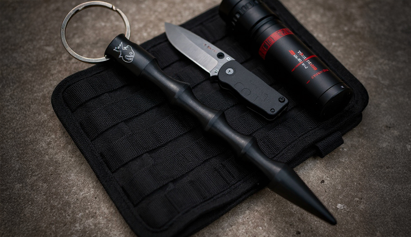 Kubotan noir pointu Piranha vue 2