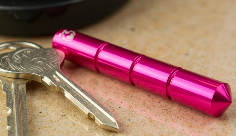 Kubotan rond 131mm rose Piranha PKB2 vue principale