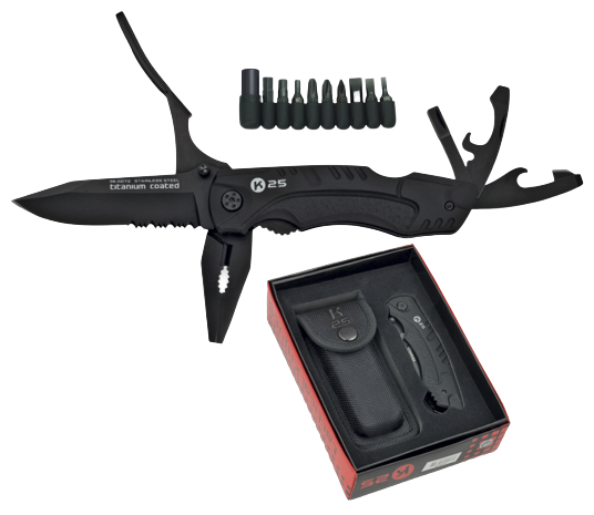 Couteau multi-fonctions K25 avec 17 outils intégrés