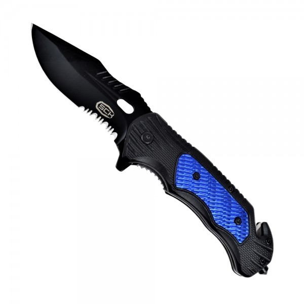 Couteau pliant SCK avec poignée aluminium et clip ceinture
