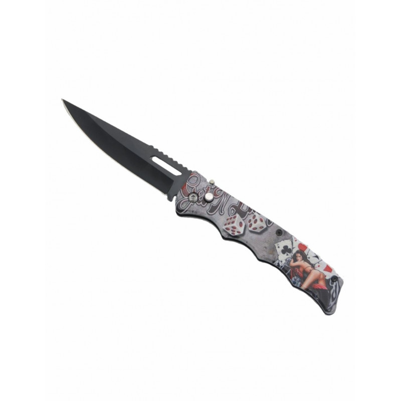 Couteau automatique Poker lame en acier inoxydable