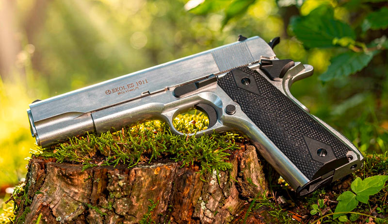 Pistolet Ekol ES 1911 Blanc CO2 4,5 mm BBs avec holster - vue 1