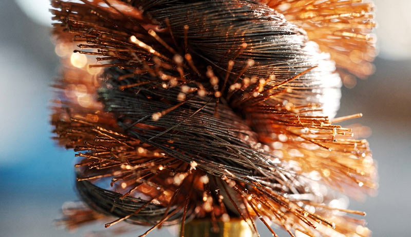 Brosse écouvillon calibre 12 avec filetage mâle 5 mm