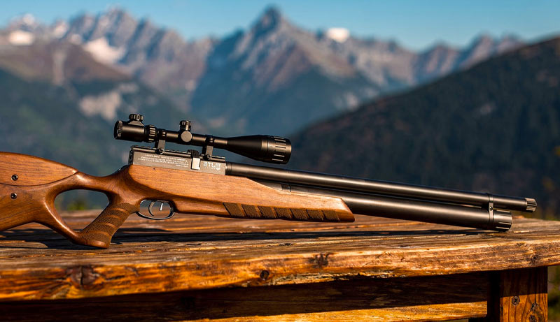 Détails de la carabine PCP JTS Airacuda Max Wood 5,5 mm