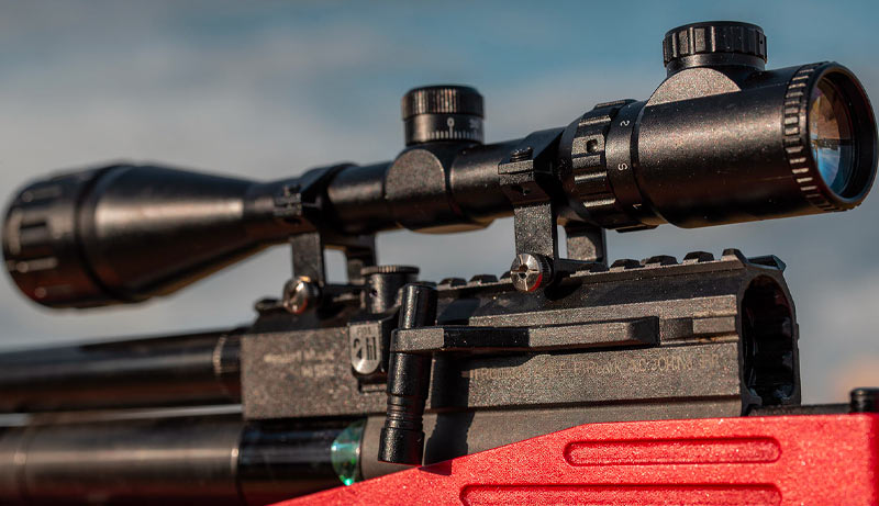 Rail Picatinny et configuration réglable de la carabine Airacuda PRS Max Rouge