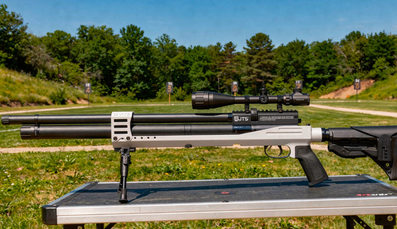 Carabine JTS Airacuda PRS Max Argent PCP calibre 5.5 mm avec lunette et bipied