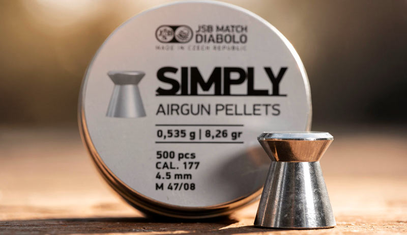 Vue détaillée des plombs JSB Simply 4,5 mm à tête plate