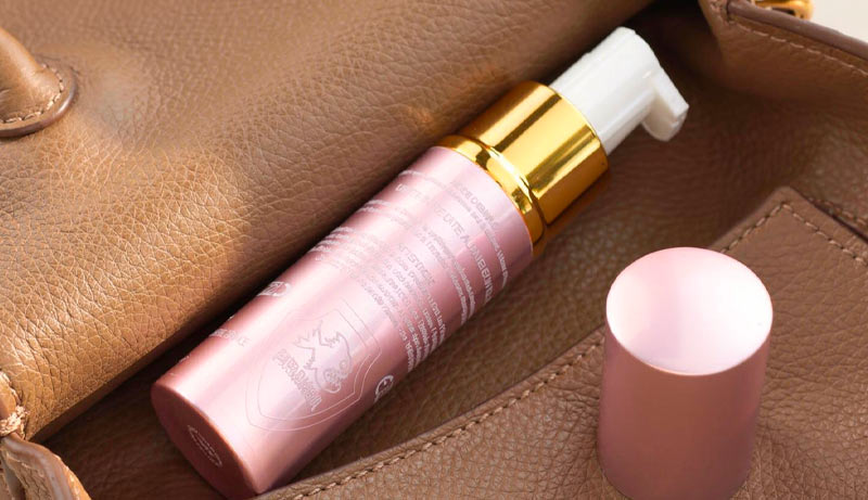 Aérosol de défense Piranha Lipstick Rose avec marqueur UV