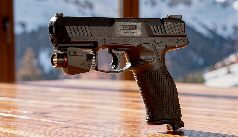 Pack pistolet de défense TPX50 Gen2 T4E CO2 calibre 50 avec Titan et lampe laser