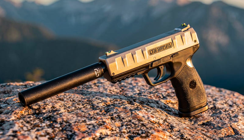 Pistolet de défense LTL Bravo Premium CO2 calibre 50 avec silencieux