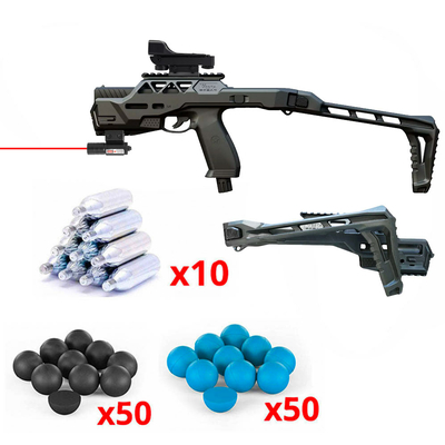 Pistolet-de-défense-Vesta-PDW50-cal.-50-19-joules-+-Kit-de-conversion-carabine,-micro-laser-et-viseur-point-rouge-1