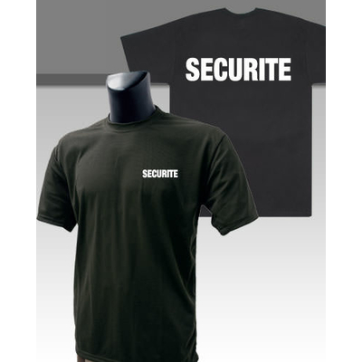 Tee-shirt noir imprimé sécurité