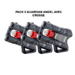 Trois pistolets Guardian Angel à crosse alignés sous le titre du pack