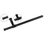 Tonfa noir Cobra avec deux vues de détail du pommeau et de la poignée transversale