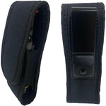 Holster noir en cordura à rabat, bombe lacrymogène de 25 ml en place